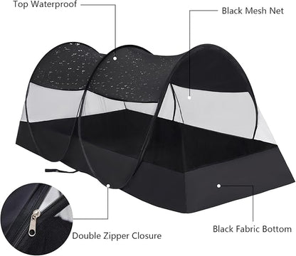 Akiky Mosquito Net Pop Up Bed Net Tent with Black Bottom Portable&Foldable Bed Canopy for Bunk Bed Twin Sleeping Tent for Indoor Outdoor