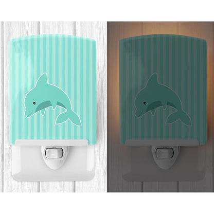 Caroline's Treasures BB7120CNL Dolphin Ceramic Night Light Compact, UL-Certified, Ideal for Bedroom, Bathroom, Nursery, Hallway, Kitchen, 6x4x3, Multicolor
