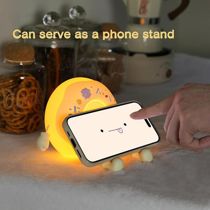Donut Lamp Donut Night Light - Silicone Nursery LED Night Light Gift for Boys Girls, Rechargeable Cute Night Light for Kid Room Decor - White