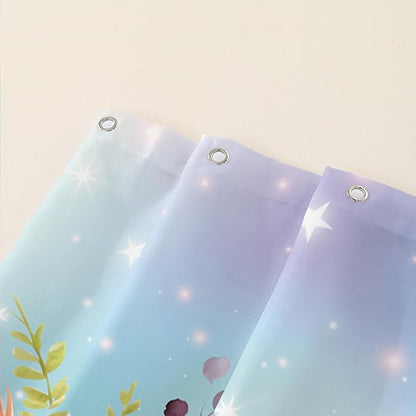 AILONEN Kawaii Cat Shower Curtains,Pink Sky Flora Cat Bath Curtains Gifts for Cat Lover,Cartoon Cat Curtains,Polyester Waterproof with Plastic Hooks 36" W*72" H