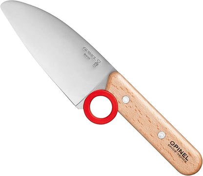 Opinel Le Petit Chef Knife Set, Chef Knife with Rounded Tip, Fingers Guard, For Children, Teaching Food Prep and Kitchen Safety, 2 Piece Set, Made in France