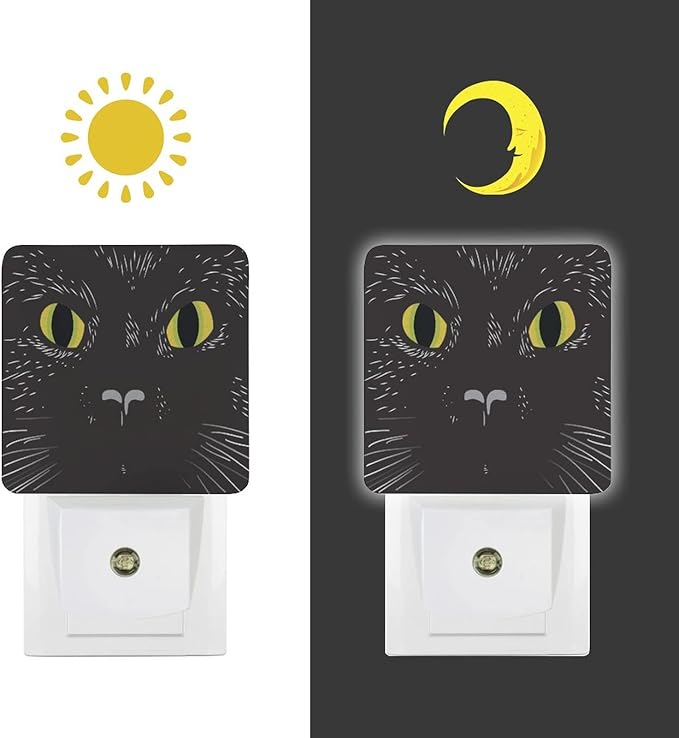 LED Night Lights Lamp with Dusk to Dawn Sensor, Hand Draw Cat Muzzle Night Lamp, Night Lights Plug Into Wall for Kids Room, Bedroom, Bathroom, Kitchen, Hallway