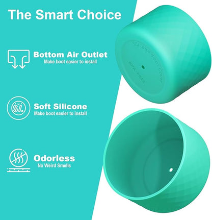 2PCS Silicone Water Bottle Boot for Owala 24oz 32oz 40oz, Anti-Slip Protective Sleeve Bottom Bumper Protector for FreeSip, Twist, and Flip Stainless Steel Water Bottles