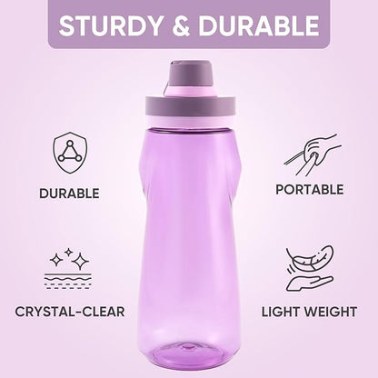 Kerilyn 32oz Water Bottle, Wide Mouth Plastic Water Bottles Chug Lid Sports Water Bottle, Reusable Water Bottle With Handle, Leak-Proof Clear Water Bottle for Travel, Fitness, Men, Women, Pink