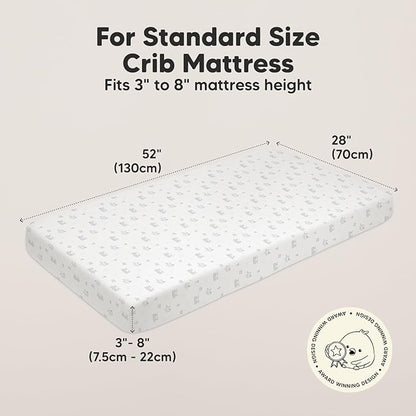 2-Pack Organic Crib Sheets for Boys, Girls - Jersey Fitted Crib Sheet, Baby Crib Sheets Neutral, Crib Mattress Sheet, Cotton Crib Sheets, Breathable Crib Sheet, Baby Mattress Sheets (Excavation)