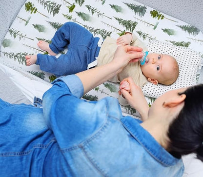 4 Pack N Play Sheets Woodland Forest Animals Wood Neutral Unisex Fitted Baby N Play Sheets Fitted for Standard Pack and Plays and Mini Cribs Set for Baby Boys or Girls (Cartoon Beer)