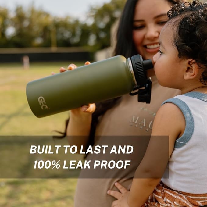 40oz Stainless Steel Water Bottles Leak Proof Vacuum Insulated Water Bottle Thermos Flask Sport Water Bottle (Pearl White)