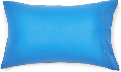 Amazon Basics 5 Piece Microfiber Kid's Bed-in-a-Bag Bedding Set, Twin, Blue, Solid