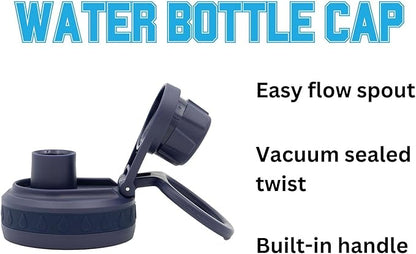 Aubrun University Water Bottle - Navy Blue Double Walled Stainless Steel 24 oz Keeps Drinks Cold or Hot