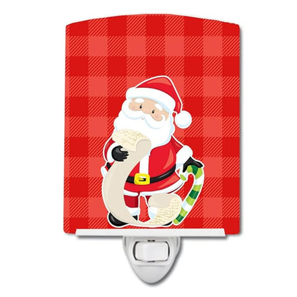 Caroline's Treasures BB9021CNL Christmas Santa Claus List Ceramic Night Light Compact, UL-Certified, Ideal for Bedroom, Bathroom, Nursery, Hallway, Kitchen, 6x4x3, Multicolor