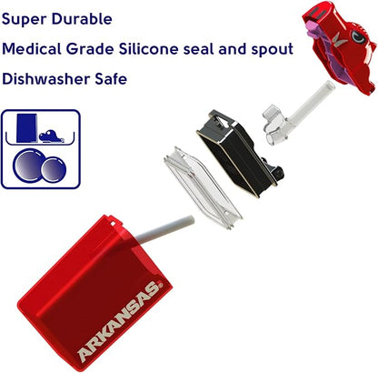 Reusable Water Bottle | Officially Licensed NCAA Sports Bottle |BPA Free | Dishwasher Safe | University of Arkansas | Razorback Officially Licensed NCAA - 8oz