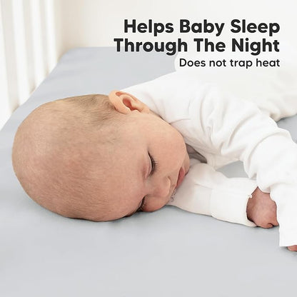 2-Pack Organic Crib Sheets for Boys, Girls - Jersey Fitted Crib Sheet, Baby Crib Sheets Neutral, Crib Mattress Sheet, Cotton Crib Sheets, Breathable Crib Sheet, Baby Mattress Sheets (Hazy Blue)