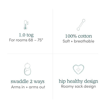 aden + anais, Cotton Knit Baby Wrap, Newborn Wearable Swaddle Blanket, 3 Pack, Stargaze, 0-3 Months