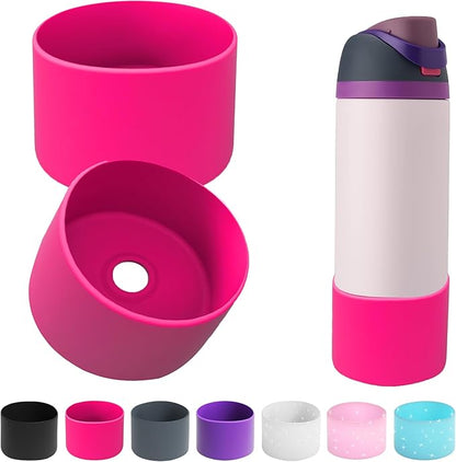 2PCS Silicone Water Bottle Boot for Owala 24oz 32oz 40oz,Anti-Slip Protective Sleeve Bottom Bumper Protector for FreeSip, Twist, and Flip Water Bottles