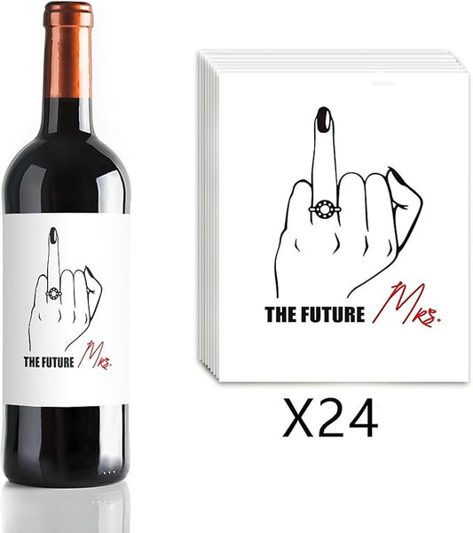 24 Pcs Funny Engagement Wine Label Engagement Wine Bottle Stickers The Future Mrs Wine Bottle Labels Engagement Gift for Couples Newly Her Him Engagement Party Decorations