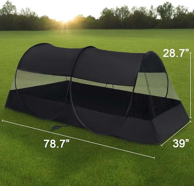 Akiky Mosquito Net Pop Up Bed Net Tent with Black Bottom Portable&Foldable Bed Canopy for Bunk Bed Twin Sleeping Tent for Indoor Outdoor