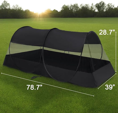 Akiky Mosquito Net Pop Up Bed Net Tent with Black Bottom Portable&Foldable Bed Canopy for Bunk Bed Twin Sleeping Tent for Indoor Outdoor