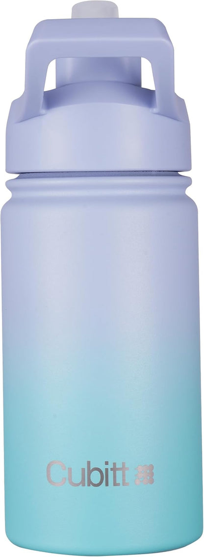 Cubitt Kids Water Bottle 14 oz with Straw Lid, Insulated Stainless Steel, Double Walled Tumbler Travel Cup, Thermo Mug, Leak Proof, Cold for up to 24 hours, Hot for up to 12 hours