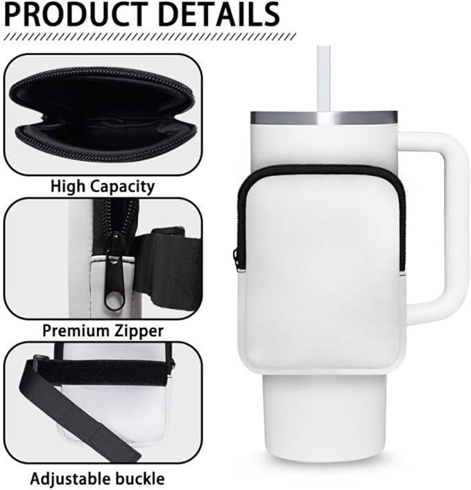 Shark Tumbler Pouch Bag Water Bottle Pouch Stanley IceFlow Storage Pocket for 40oz Cup Pouch with Adjustable Strap Stanley Accessories