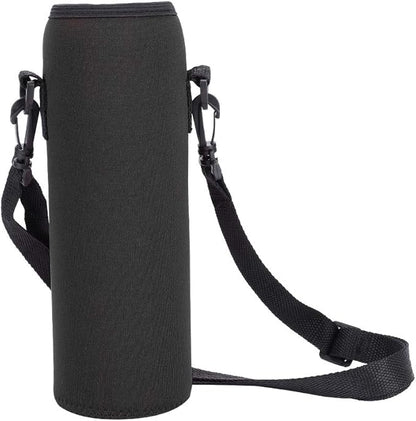 Water Bottle Holder, Water Bottle Sling Bag, Water Bottle Sleeve with Detachable Strap and Built-in Buckle, Slightly Elastic Opening can Prevent Bottle from Falling Out(Black)