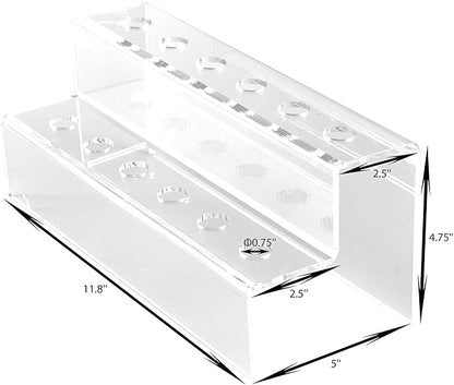 Acrylic Wine Stoppers Display Holder 12 Slot Clear Wine Bottle Stopper Stand Accessories Pourers Rack for Bar Cart
