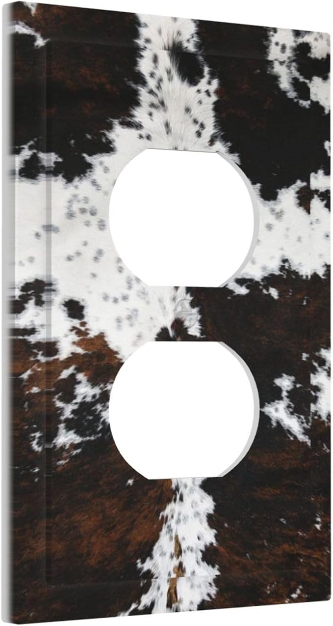 Western Farm Highland Cow 1 Gang Outlet Plate Covers Decorative Single Duplex Wall Plate Electrical Receptacle Light Switch Cover Art Faceplate Switchplate for Farmhouse Bedroom Living Room Decor