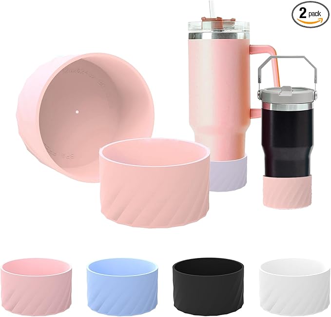 Kleeblatt Pink Silicone Boot For Stanley 40 Oz Tumbler, Stanley Cup Sleeve, Owala Water Bottle 24/32oz Boot Accessories, Stanley Cup Bottom Protector, Stanley Bottom Cover, Hydro Flask Boot
