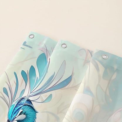 AILONEN Peacock Shower Curtain, Green Bird Shower Curtain for Bathroom Decor,Beautiful Bird Peacock Bath Curtain for Girls Women Fresh Nature Waterproof Curtains Sets 72" W*96" H