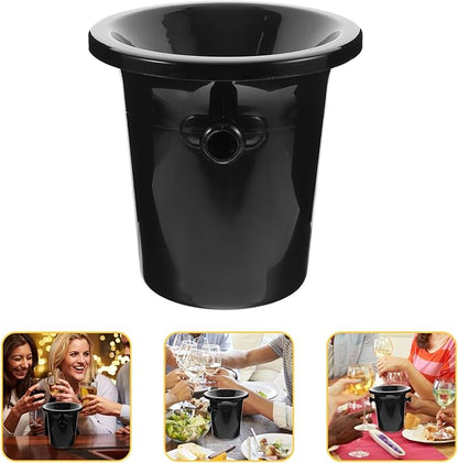 4Pcs Wine Spittoon Wine Dump Buckets Bucket Spit Wine Barrels Cold Wine Barrels Ice Bucket for Wine Whiskey Cocktails (Black)