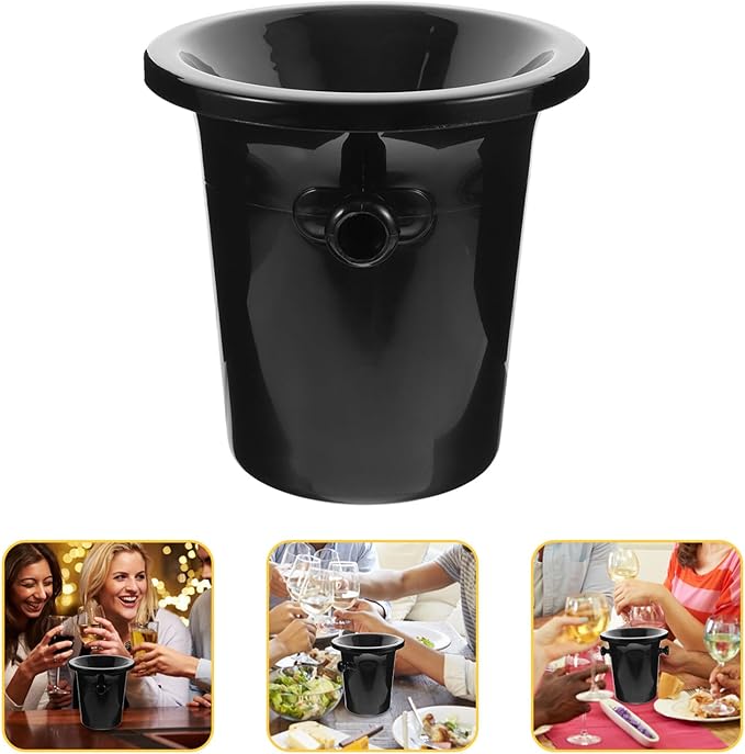 4Pcs Wine Spittoon Wine Dump Buckets Bucket Spit Wine Barrels Cold Wine Barrels Ice Bucket for Wine Whiskey Cocktails (Black)