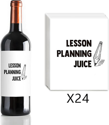 24Pcs Teacher Appreciation Gifts Thank You Gifts Wine Labels Teacher Wine Bottle Stickers End of Year Teacher Wine Labels for Bottles Gifts for Women Men