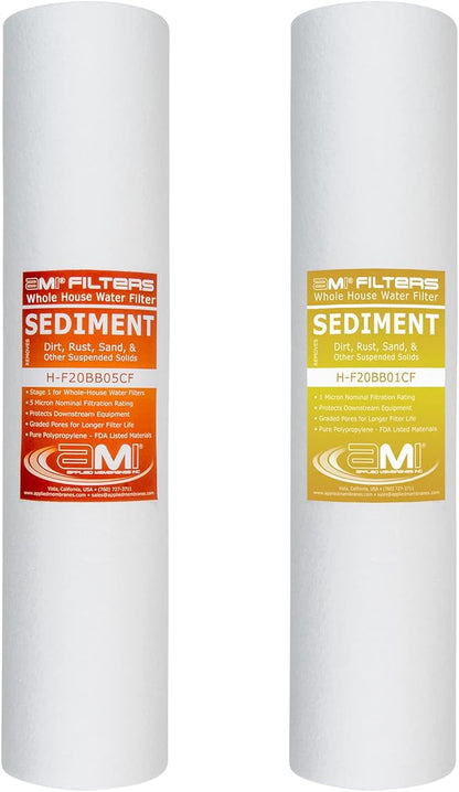 Applied Membranes Inc. 2-Stage Whole-House Water Filter System, 1-Micron and 5-Micron 4.5-Inch by 20-Inch Filters