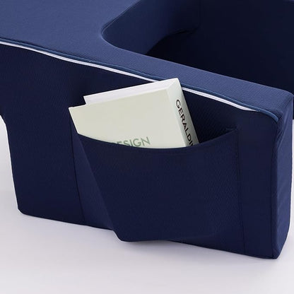 A Nice Night Lap Desk Rest Pillow for Adult,TV Trays Bed Pillow, Memory Foam Rest Pillow for Reading, Working, Playing Switch or Sitting in Bed Sofa Floor,Navy