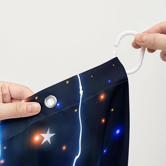 AILONEN 3D Horse Shower Curtain,Bohemian Lightning Galloping Horses Waterproof Fabric Shower Curtains for Bathroom,Animals Theme Bath Curtain Set with Hooks, 72" W*78" H