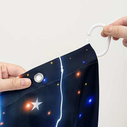 AILONEN 3D Horse Shower Curtain,Bohemian Lightning Galloping Horses Waterproof Fabric Shower Curtains for Bathroom,Animals Theme Bath Curtain Set with Hooks, 72" W*96" H