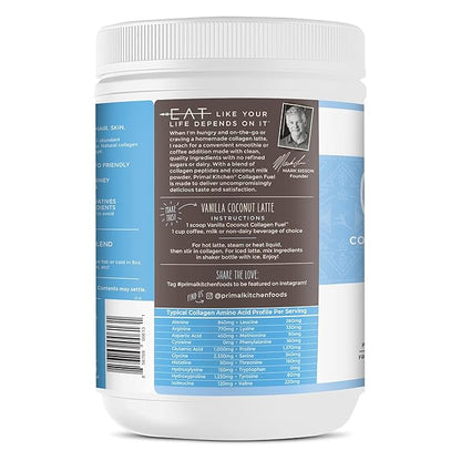 Primal Kitchen Vanilla Collagen Fuel® Drink Mix, Vanilla Coconut Collagen Peptides, No Sugar or Dairy, 13.1 Ounces