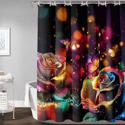 AILONEN Colorful Skull Shower Curtain for Bathroom Decor,Gradient Mushroom Skull Bath Curtain for Kids Boys Girls,Print Polyester Waterproof with 12 Plastic Hooks 72" W*72" H