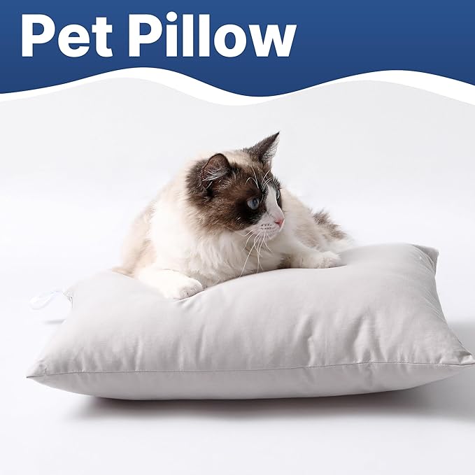 MEILA 2 Pack Cotton Tiny Pillows, 11"x7" Mini Pillows for Kids, Pets, Sleeping and Traveling, Small Washable Decorative Pillows for Neck, Wrist, and Knee, Beige & Brown