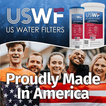 20 Micron 10 Inch x 2.5 Inch | 6-Pack String-Wound Polypropylene Whole House Sediment Cartridge | Compatible with OmniFilter RS3-DS, Hydronix SWC-25-1020 | Made in the USA, US Water Filters