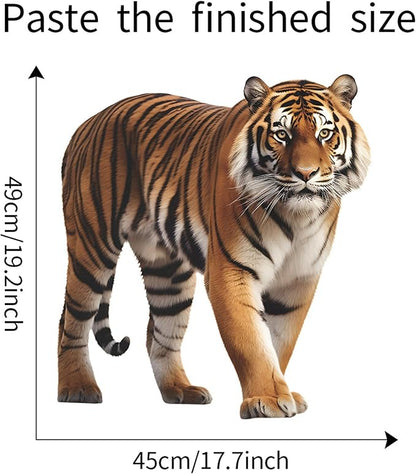 Lifelike Tiger Wall Decal 3D Animals Wall Sticker Safari Wall Decor for Nursery Kid'sroom School Classroom Livingroom Bedroom Bathroom Decoration (Lifelike Tiger 2)