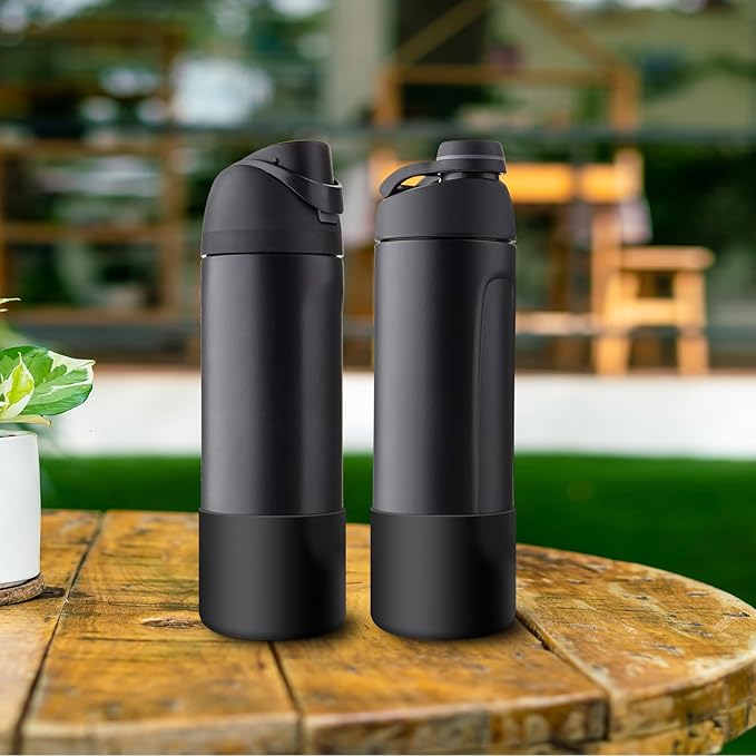 2PCS Silicone Water Bottle Boot for Owala 24oz 32oz 40oz, Anti-Slip Protective Sleeve Bottom Bumper Protector for FreeSip, Twist, and Flip Stainless Steel Water Bottles