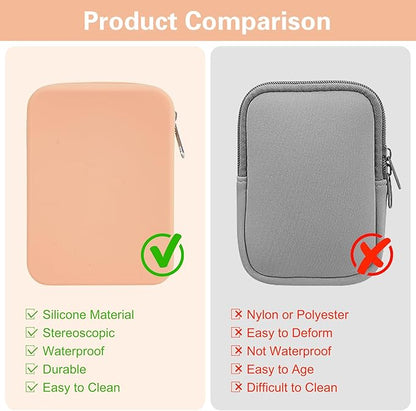 Water Bottle Pouch for Stanley Tumbler,Silicone Waterproof Fanny Pack for Stanley Cup 30/40oz Universal,Large Capacity Durable Tumbler Pouch-Pink