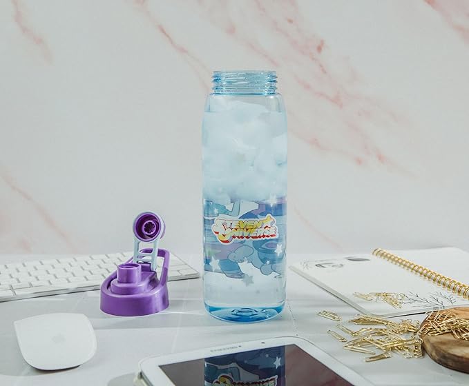 Steven Universe Characters Water Bottle With Screw-Top Handle Lid | BPA-Free Plastic Sports Jug | Holds 28 Ounces