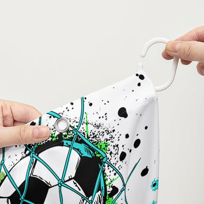 AILONEN Sport Shower Curtain,Graffiti Basketball Football Baseball Rugby Sport Art Bath Curtain Minimalist Bathroom Curtain 72" W*78" H Polyester Waterproof Bathroom Curtain with 12 Hooks