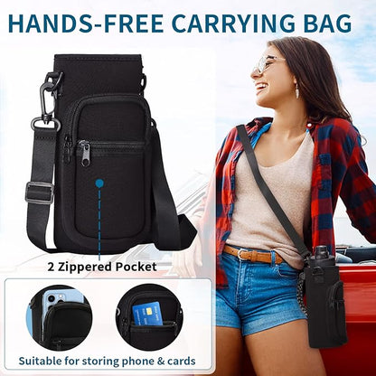 Metal Water Bottle 32 oz - Insulated Water Bottles Keep Cold 48H Hot 24H, Large Waterbottle with Strap, Straw & Spout Lid, Protective Boot, Wide Mouth Stainless Steel Thermo Jug Flask Sport Office