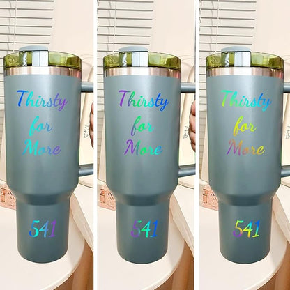 6 Pcs Letters Stickers for Stanley Cup - Colorful Waterproof Self-Adhesive Alphabet Sticker, Vinyl Shiny Tumbler Decorate for Water Bottle Desk Laptop Classroom Adults Kids Gifts