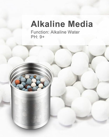 30 Oz Stainless Steel Portable Alkaline Filter Water Bottle Special Replacement Filter Cartridge, Life of Three Months-1 Piece