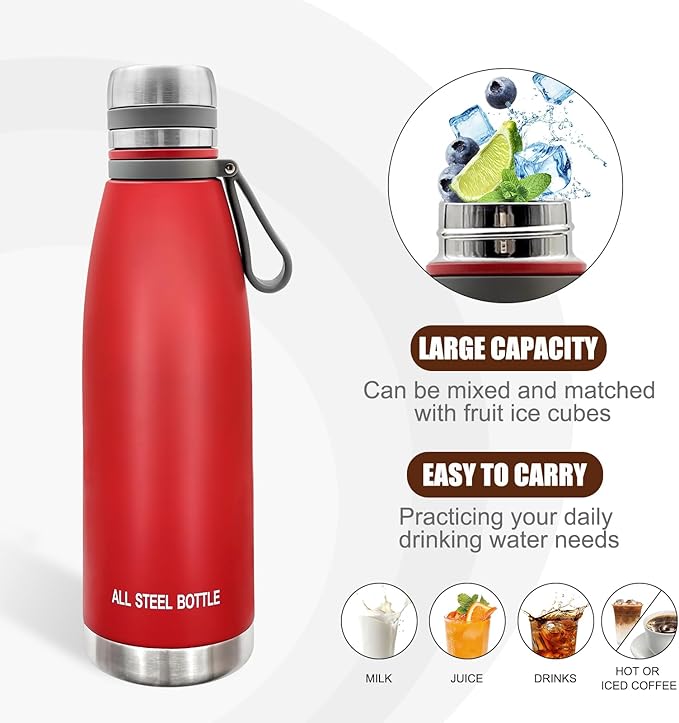 22oz Thermos for Hot and Cold Drinks, Coffee Thermos Water Bottle, Wide Mouth Thermal Cups- Leakproof Stainless Steel Insulated Thermos - Commute, Travel, and Picnic Friendly
