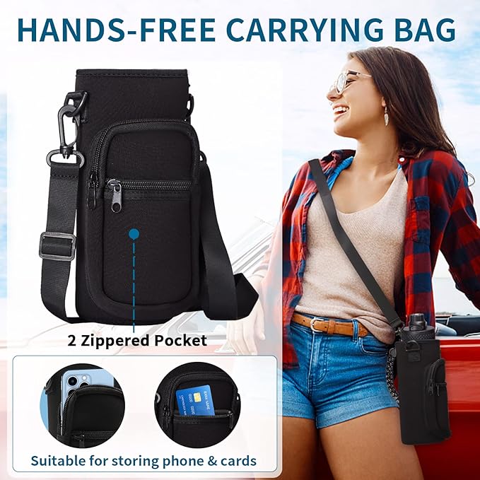 Insulated Water Bottle 32 oz - Straw & Chug Lid, Paracord Handle, Metal Water Bottles Holder with Strap, Water Bottle Boot, Triple Wall Vacuum Flask Thermo Flask with Straw Keep Cold 48H Hot 24H