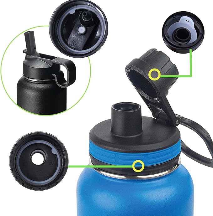 Lid Gasket Replacement for Thermoflask 24oz/32oz/40oz/64oz,Water Bottle Silicone Gaskets Each with Pick for Water Bottle Straw Lid, Chug Lid & Chug Spout